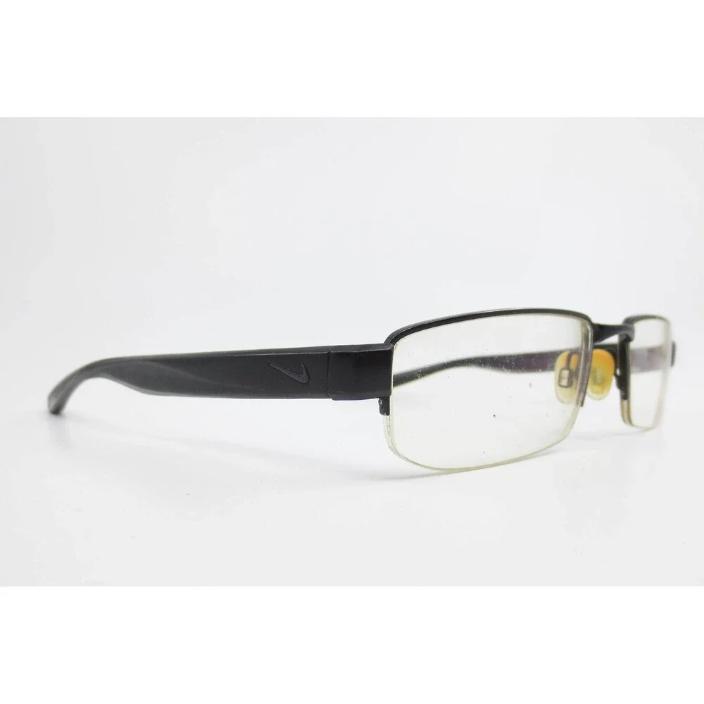 Nike 8170 002 Black Semi Rimless Rectangular Eyeglasses Frames 54-17-140 Mens